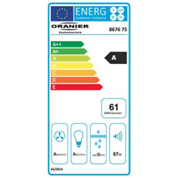 Oranier VIVIO 75 S Schwarz Kopffrei-Wandhaube 75 cm