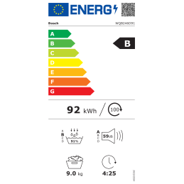 Bosch WQB246D91 Wärmepumpentrockner, 9 kg, Klasse B, Home Connect