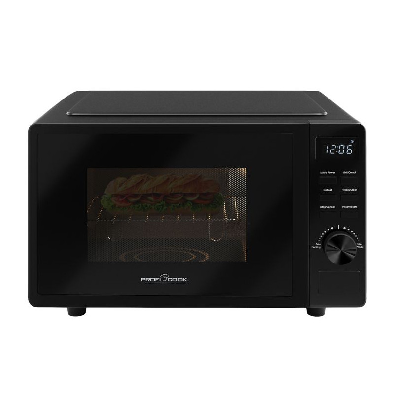 ProfiCook PC-MWG 1278 Mikrowelle mit Grill, 700W/800W, ohne Drehteller