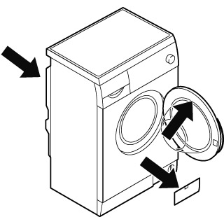 Typenschild Waschmaschine Tür